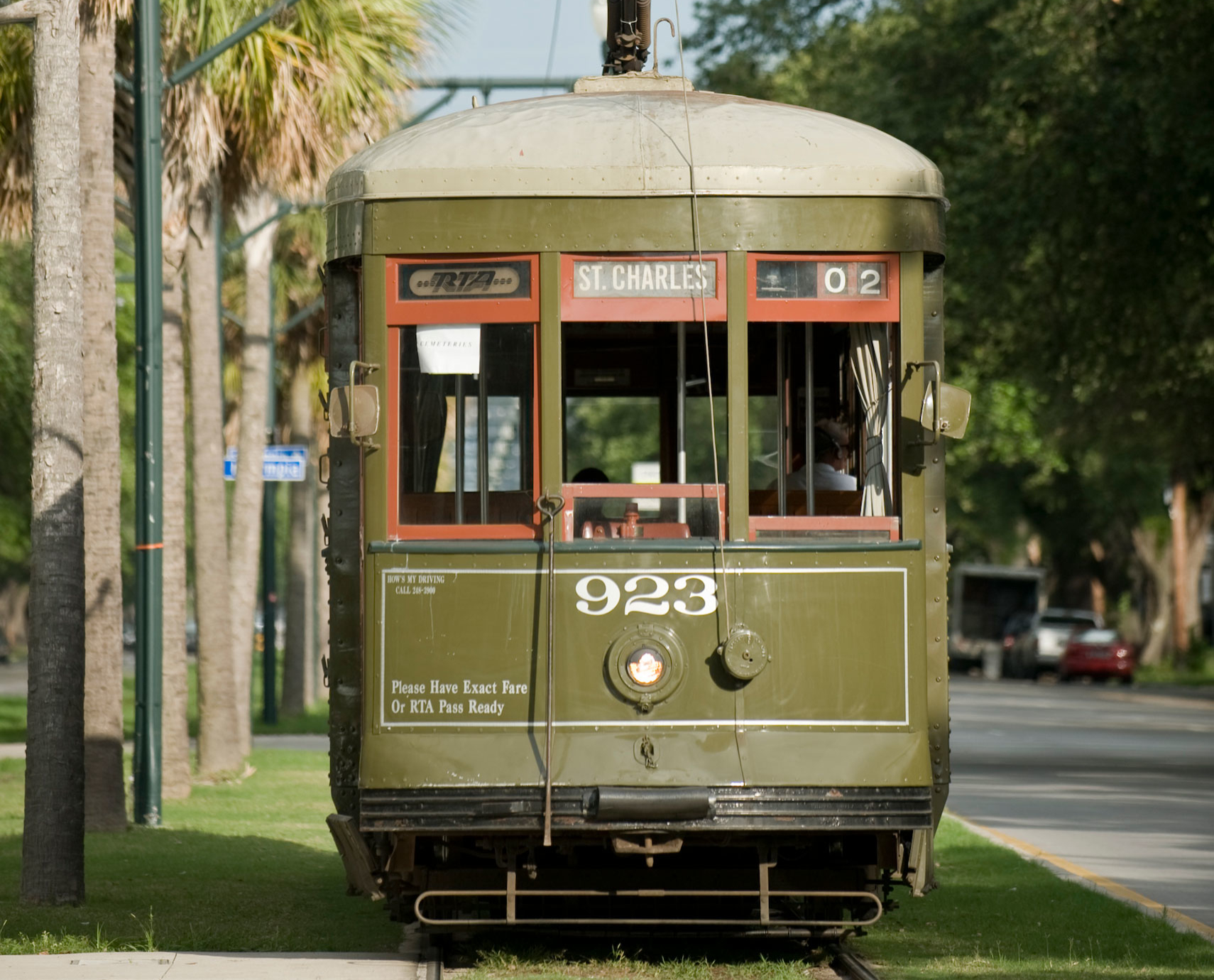 Trolly car in the city